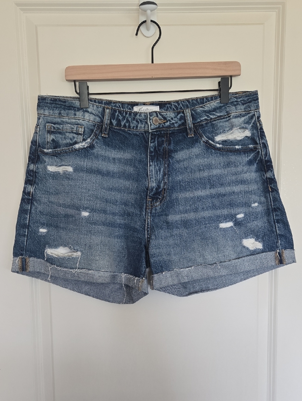 KanCan Distressed Rolled-Hem Denim Shorts - Buckle Exclusive 100% Cotton